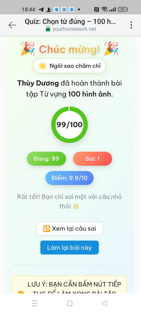 Thùy Dương: 100 hình ảnh, đúng 99/100 câu, điểm 9,9/10